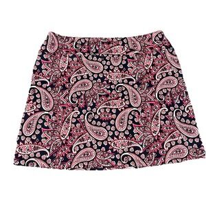 B-Skinz Skort XL Navy Pink Paisley Lined Athletic Pickleball Nylon Blend Floral